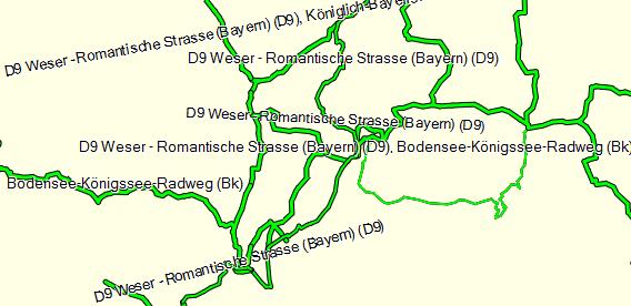 OSM Bycycling Layer mit Radrouten