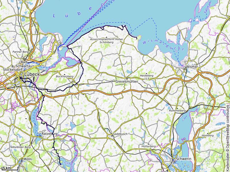 Karte der Etappe: Boltenhagen – Lübeck – Seedorf