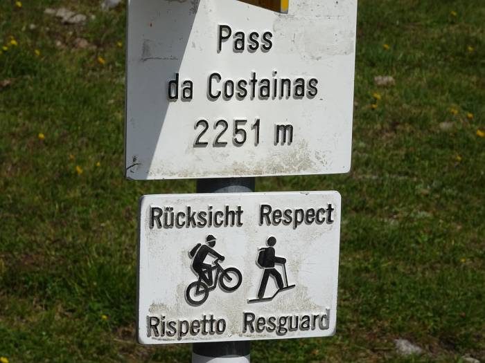 MTB Transalp vom Allgäu zum und um den Gardasee, Pass da Costainas, 2251 m