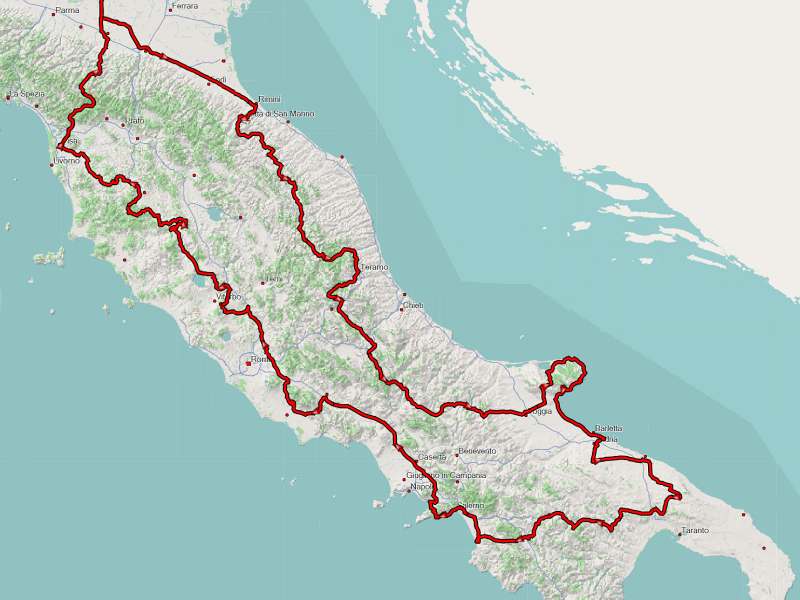 Italien, Reisekarte der Rundreise 2022